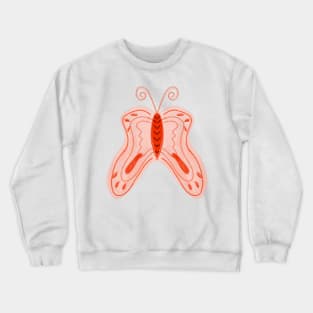 Red watercolor butterfly animals art Crewneck Sweatshirt